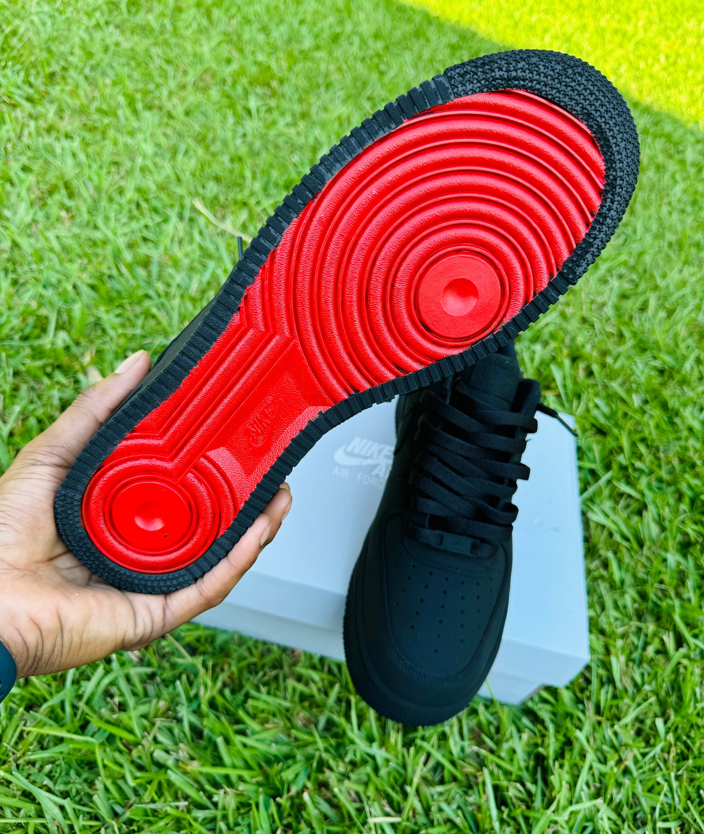 The Darkest AF1 (Red Bottom)